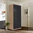 Rauch Celle Super 91cm 2 Door Wardrobe - Sonoma Oak and Metallic Dark Grey