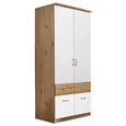 Celle Super Wardrobe - 91cm - 2 Door - 4 Drawer - Artisan Oak & Alpine White