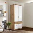 Celle Super Wardrobe - 91cm - 2 Door - 4 Drawer - Artisan Oak & Alpine White