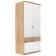 Celle Super Wardrobe - 91cm - 2 Door - 4 Drawer - Sonoma Oak & Alpine White