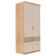 Celle Super Wardrobe - 91cm - 2 Door - 4 Drawer & Extras - Sonoma Oak & Champagne