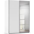 Rauch Contido 162cm 2 Door Sliding Mirror Wardrobe with Extras - Alpine White