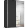 Rauch Contido 162cm 2 Door Sliding Mirror Wardrobe with Extras - Black