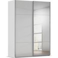 Rauch Contido 162cm 2 Door Sliding Mirror Wardrobe with Extras - Silk Grey Glass