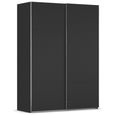 Rauch Contido 162cm 2 Door Sliding Wardrobe with Extras - Black