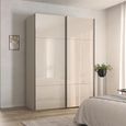 Rauch Contido 162cm 2 Door Sliding Wardrobe with Extras - Champagne Glass