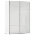 Rauch Contido 162cm 2 Door Sliding Wardrobe with Extras - Crystal White Glass