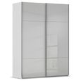 Rauch Contido 162cm 2 Door Sliding Wardrobe with Extras - Silk Grey Glass