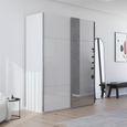 Contido Sliding Mirror Wardrobe - 181cm - 2 Door - with Extras - Crystal White Glass