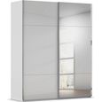 Contido Sliding Mirror Wardrobe - 181cm - 2 Door - with Extras - Silk Grey Glass