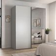 Contido Sliding Mirror Wardrobe - 181cm - 2 Door - with Extras - Silk Grey
