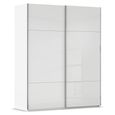 Rauch Contido 181cm 2 Door Sliding Wardrobe with Extras - Crystal White Glass