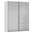 Rauch Contido 181cm 2 Door Sliding Wardrobe with Extras - Silk Grey Glass