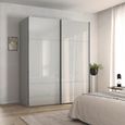 Rauch Contido 181cm 2 Door Sliding Wardrobe with Extras - Silk Grey Glass