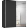 Contido Sliding Mirror Wardrobe - 201cm - 2 Door - with Extras - Black