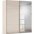 Contido Sliding Mirror Wardrobe - 201cm - 2 Door - with Extras - Champagne Glass