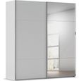 Contido Sliding Mirror Wardrobe - 201cm - 2 Door - with Extras - Silk Grey