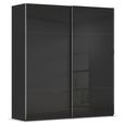 Rauch Contido 201cm 2 Door Sliding Wardrobe with Extras - Black Glass