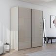 Rauch Contido 201cm 2 Door Sliding Wardrobe with Extras - Champagne Glass