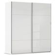 Rauch Contido 201cm 2 Door Sliding Wardrobe with Extras - Crystal White Glass