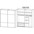 Rauch Contido 201cm 2 Door Sliding Wardrobe with Extras - Crystal White Glass