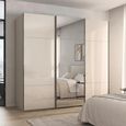 Rauch Contido 242cm 3 Door Sliding Mirror Wardrobe with Extras - Champagne Glass