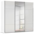 Rauch Contido 242cm 3 Door Sliding Mirror Wardrobe with Extras - Crystal White Glass