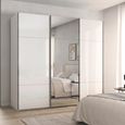 Rauch Contido 242cm 3 Door Sliding Mirror Wardrobe with Extras - Crystal White Glass