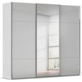 Rauch Contido 242cm 3 Door Sliding Mirror Wardrobe with Extras - Silk Grey Glass