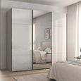 Rauch Contido 242cm 3 Door Sliding Mirror Wardrobe with Extras - Silk Grey Glass