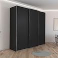 Rauch Contido 242cm 3 Door Sliding Wardrobe with Extras - Black