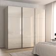 Rauch Contido 242cm 3 Door Sliding Wardrobe with Extras - Champagne Glass