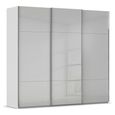 Rauch Contido 242cm 3 Door Sliding Wardrobe with Extras - Silk Grey Glass