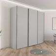 Rauch Contido 242cm 3 Door Sliding Wardrobe with Extras - Silk Grey