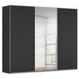 Rauch Contido 271cm 3 Door Sliding Mirror Wardrobe with Extras - Black