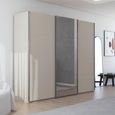 Rauch Contido 271cm 3 Door Sliding Mirror Wardrobe with Extras - Champagne Glass