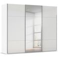 Rauch Contido 271cm 3 Door Sliding Mirror Wardrobe with Extras - Crystal White Glass
