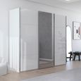 Rauch Contido 271cm 3 Door Sliding Mirror Wardrobe with Extras - Crystal White Glass