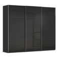 Rauch Contido 271cm 3 Door Sliding Wardrobe with Extras - Black Glass