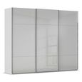 Rauch Contido 271cm 3 Door Sliding Wardrobe with Extras - Silk Grey Glass