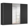 Rauch Contido 301cm 3 Door Sliding Mirror Wardrobe with Extras - Black