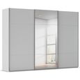 Rauch Contido 301cm 3 Door Sliding Mirror Wardrobe with Extras - Silk Grey
