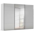 Rauch Contido 301cm 3 Door Sliding Mirror Wardrobe with Extras - Silk Grey Glass