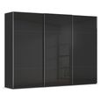 Contido Sliding Wardrobe - 301cm - 3 Door - with Extras - Black Glass