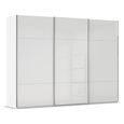 Contido Sliding Wardrobe - 301cm - 3 Door - with Extras - Crystal White Glass