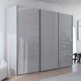 Contido Sliding Wardrobe - 301cm - 3 Door - with Extras - Silk Grey Glass