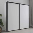 Rauch Corvo 225cm 2 Door Sliding Wardrobe with Passepartout - Alpine White and Metallic Dark Grey