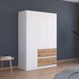 Rauch Costa 136cm 3 Door Wardrobe with Drawers - Alpine White and Artisan Oak