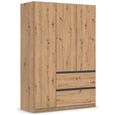 Rauch Costa 136cm 3 Door Wardrobe with Drawers - Artisan Oak