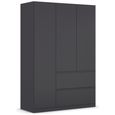 Rauch Costa 136cm 3 Door Wardrobe with Drawers - Metallic Dark Grey